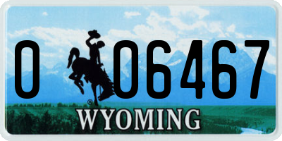 WY license plate 006467