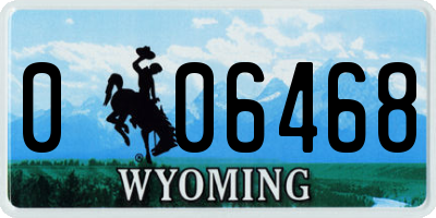 WY license plate 006468