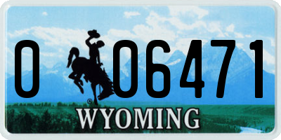 WY license plate 006471