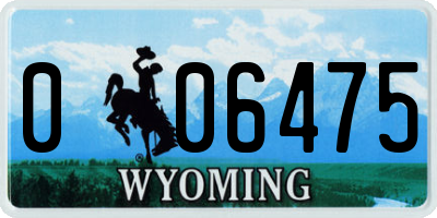 WY license plate 006475