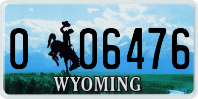 WY license plate 006476