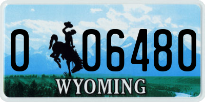 WY license plate 006480