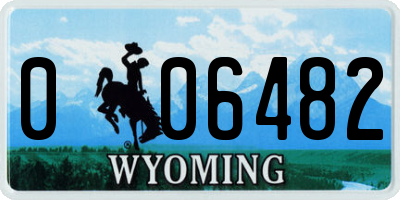 WY license plate 006482