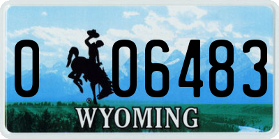 WY license plate 006483