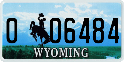 WY license plate 006484