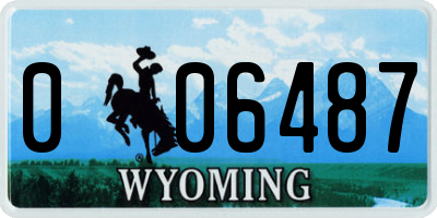 WY license plate 006487