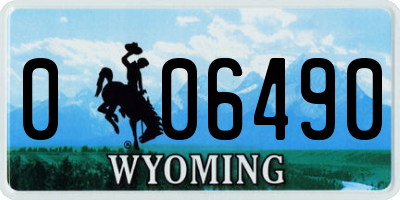 WY license plate 006490