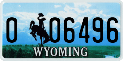 WY license plate 006496