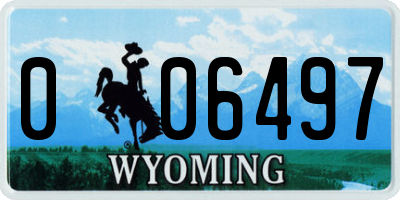 WY license plate 006497