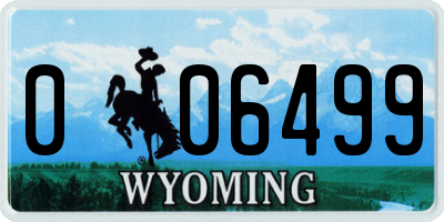 WY license plate 006499