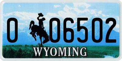 WY license plate 006502