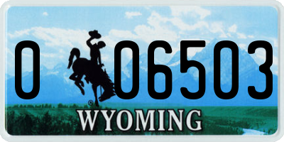 WY license plate 006503