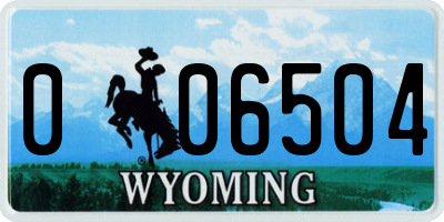 WY license plate 006504