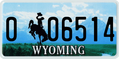 WY license plate 006514