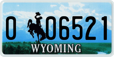WY license plate 006521