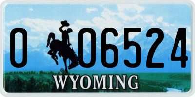 WY license plate 006524