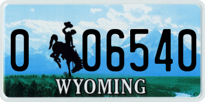 WY license plate 006540