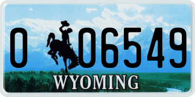 WY license plate 006549