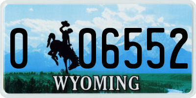 WY license plate 006552