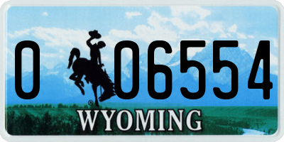 WY license plate 006554