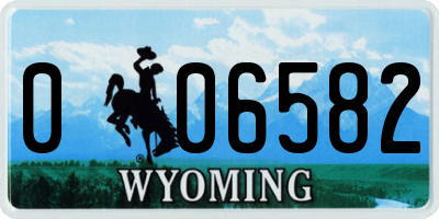 WY license plate 006582