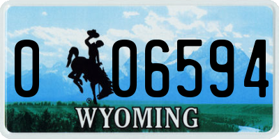 WY license plate 006594