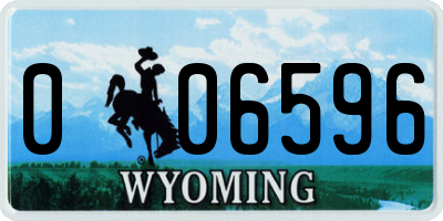 WY license plate 006596