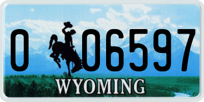 WY license plate 006597