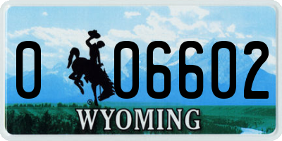 WY license plate 006602