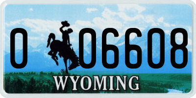 WY license plate 006608