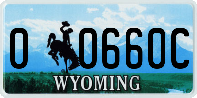 WY license plate 00660C