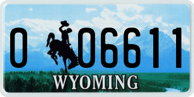 WY license plate 006611