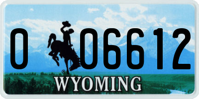 WY license plate 006612