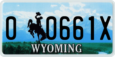 WY license plate 00661X