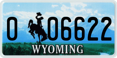 WY license plate 006622