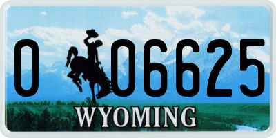 WY license plate 006625