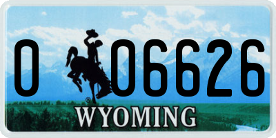 WY license plate 006626