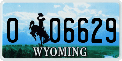 WY license plate 006629