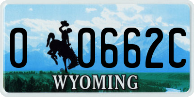 WY license plate 00662C
