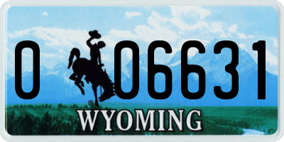 WY license plate 006631