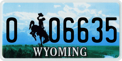 WY license plate 006635