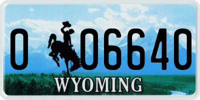 WY license plate 006640