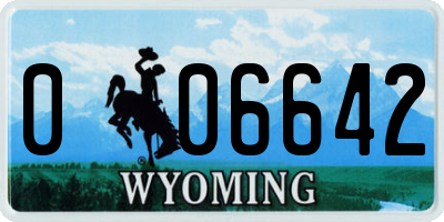 WY license plate 006642