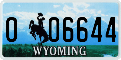 WY license plate 006644