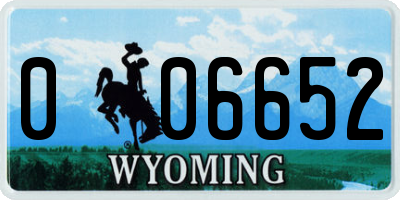 WY license plate 006652