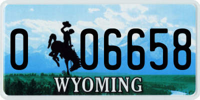 WY license plate 006658