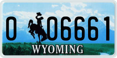 WY license plate 006661