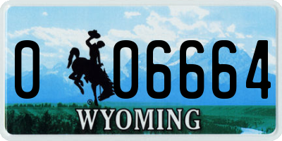 WY license plate 006664