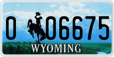 WY license plate 006675