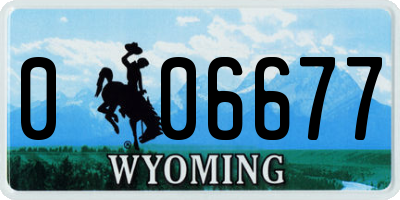 WY license plate 006677